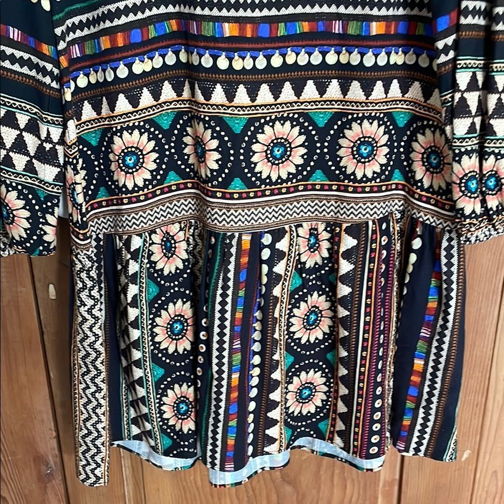 Farm Rio Carlotta abstract Patterned long sleeves tunic Dress - Picture 6 of 10
